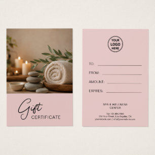 Modern Pink Spa Massage Therapist Gift Certificate