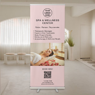 Modern Pink Spa Wellness Center Business Retractable Banner
