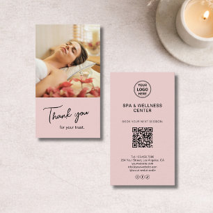 Modern Pink Spa Wellness Thank You Card