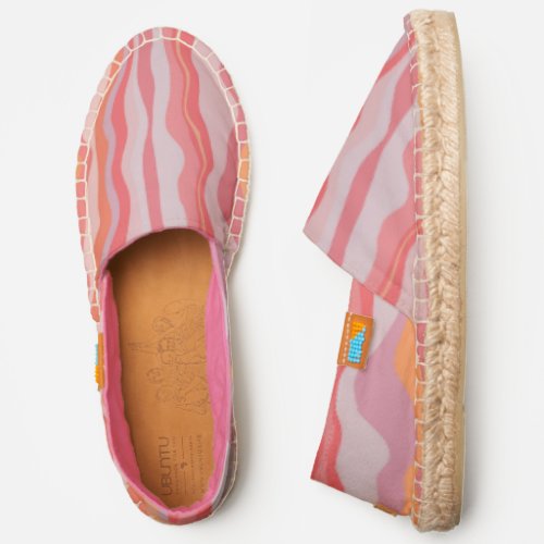 Modern Pink Striped Pattern Espadrilles