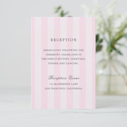 Modern Pink Stripes Elegant Wedding
