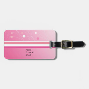 Modern Pink Stripes Luggage Tag