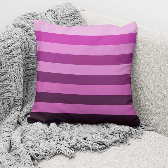 Modern Pink Stripes Pattern Throw Pillow (Creator Uploaded)