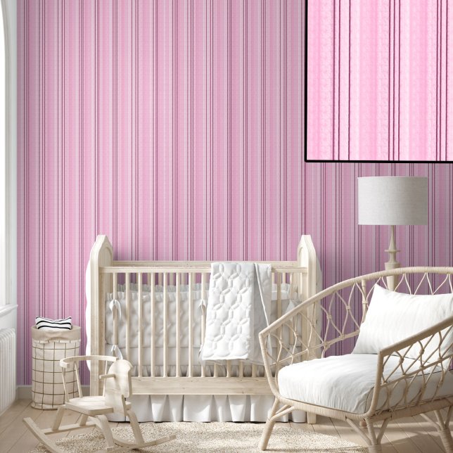 Modern Pink Stripes Peel and Stick Soft Pastel  Wallpaper (Creator Uploaded)