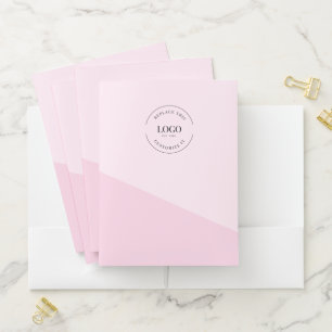 Modern Pink Stylish Custom Business Logo website  Pocket Folder