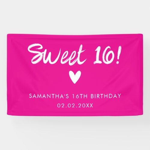 Modern Pink Sweet 16 Birthday