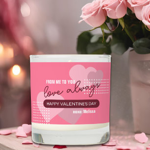 Modern Pink Sweet Love Always Valentine's Day Scented Candle