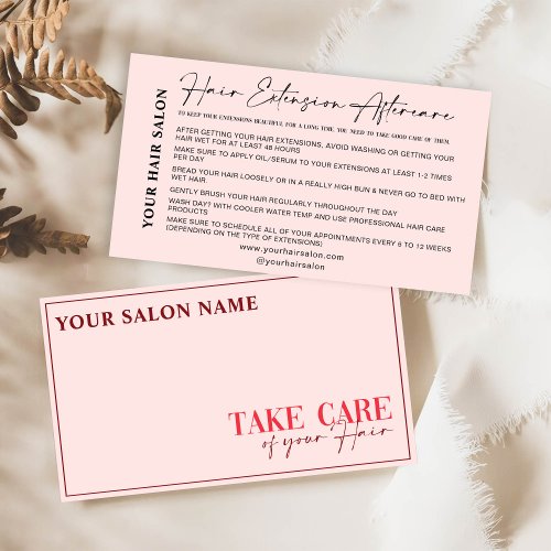 Modern Pink Take Care Your Hair Card