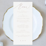 Modern Pink Taupe Calligraphy Wedding Menu<br><div class="desc">slim menu to match the collection
*if you would like more paper options this design can be transferred to a slim program
*or for more help contact me</div>