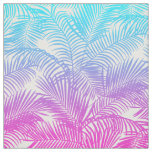 Modern pink teal tropical palm trees pattern fabric