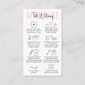 Modern Pink Teeth Whitening Aftercare Instructions Business Card (Front)