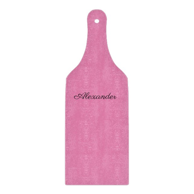 Modern Pink template,  Black Script Cutting Board (Front)
