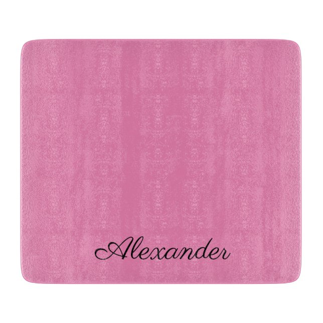 Modern Pink template,  Black Script Cutting Board (Front)