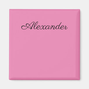 Modern Pink template, Black Script Magnet