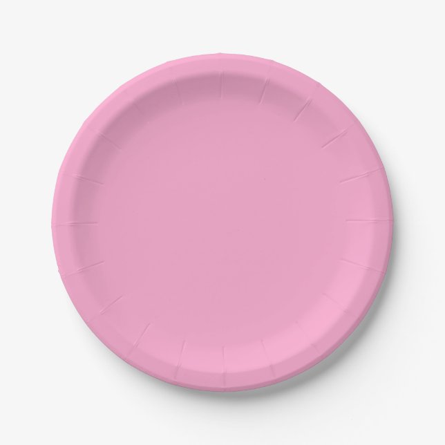 Modern Pink Template Create Your Own Party Custom  Paper Plates (Front)