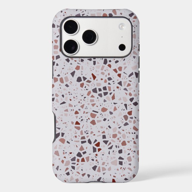 Modern Pink Terrazzo Print Pattern  Iphone Case (Back)