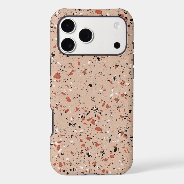 Modern Pink Terrazzo Print Pattern Iphone Case (Back)