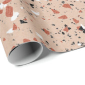 Modern Pink Terrazzo Print Pattern Wrapping Paper (Roll Corner)