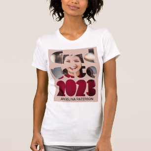 Modern Pink Text & Photo Graduate 2023  T-Shirt