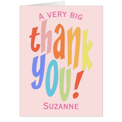 Modern Pink Thank You Appreciation Typography Card