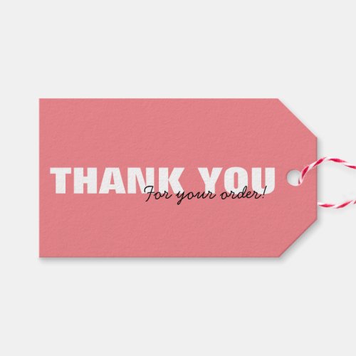 Modern Pink Thank You for Your Order Hanging Gift Tags