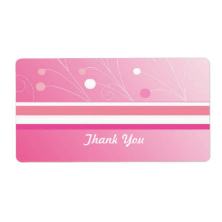 Modern Pink Thank You Label