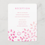Modern Pink Tree of Life Bat Mitzvah Insert Cards<br><div class="desc">Custom Bat Mitzvah insert cards for reception,  directions,  or other information. Featuring pretty,  modern pink watercolor Star of David and swirly Tree of Life leaves.</div>