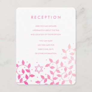 Modern Pink Tree of Life Bat Mitzvah Insert Cards