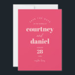 Modern Pink Trendy Photo Save the Date<br><div class="desc">Modern Pink Trendy Photo Save the Date features modern type pairings in bold,  modern colors,  along with a full photo on the back.</div>