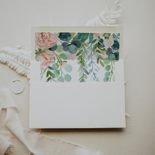 Modern Pink Tropical Wedding Invitation Envelope