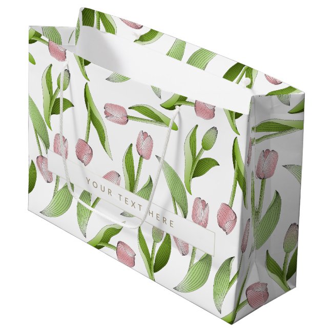 Modern Pink Tulip Floral Print
