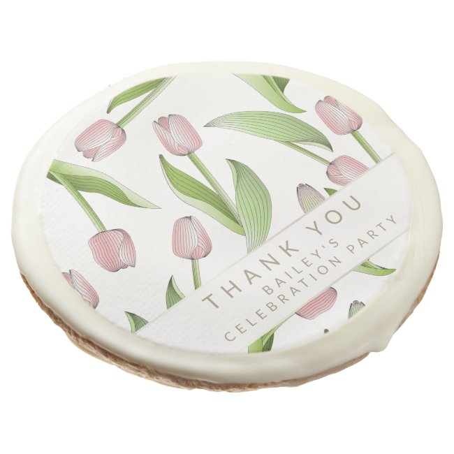 Modern Pink Tulip Flower Thank You