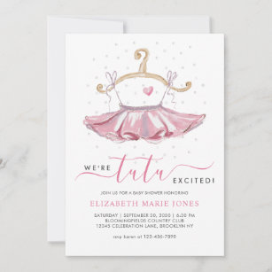 Tutu cute baby shower 2024 invitations