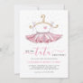 Modern Pink Tutu Ballerina Ballet Girl Baby Shower Invitation
