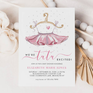 Ballerina fashion baby shower invitations free