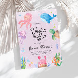 Modern Pink Under the Sea Kids  Birthday Party Invitation<br><div class="desc">Introducing our Modern Pink Under the Sea Kids 1st Birthday Party Invitation, a charming and whimsical way to invite guests to your little one's special celebration. Featuring a vibrant underwater design with playful sea creatures and oceanic elements in a delightful pink palette, this invitation sets the tone for a fun...</div>