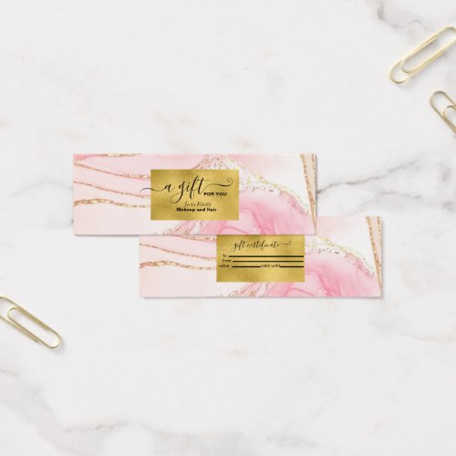 Modern Pink Watercolor and Gold Foil