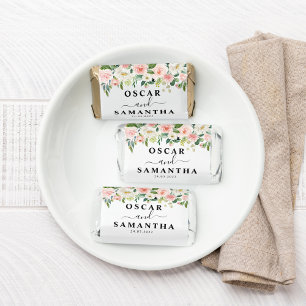 Modern Pink Watercolor Beauty Flowers & Gold Drops Hershey's Miniatures