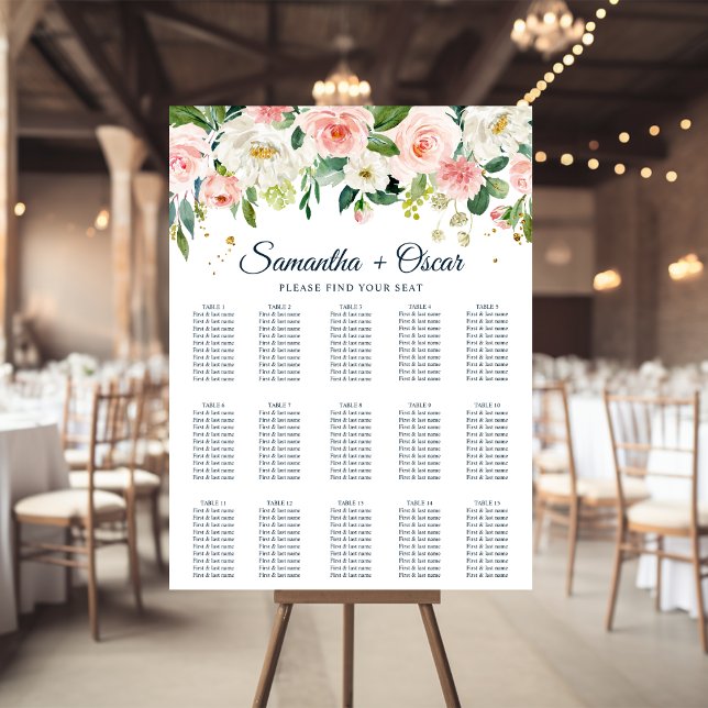 Modern Pink Watercolor Beauty Flowers & Gold Drops Poster (Creator Uploaded)