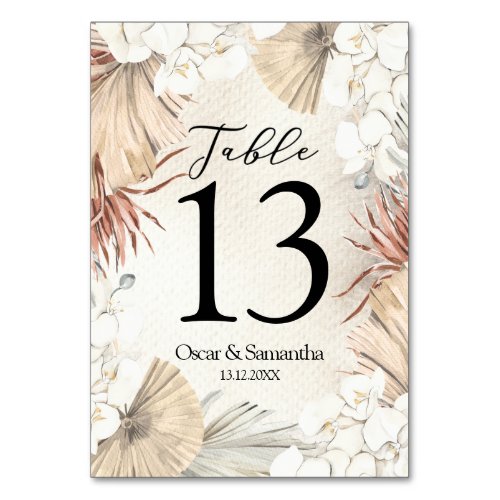 Modern Pink Watercolor Beauty Flowers  Gold Drops Table Number