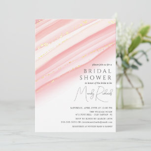 Modern Pink Watercolor Bridal Shower Invitation