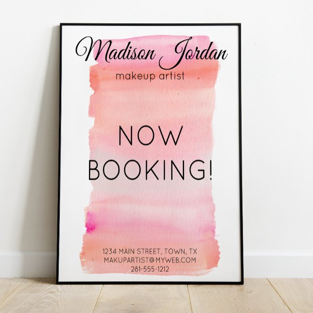Modern Pink Watercolor Brush Stroke Poster (Creator Uploaded)