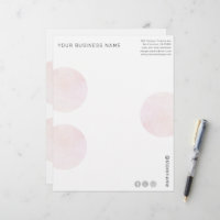 Modern Pink Watercolor Circles Business