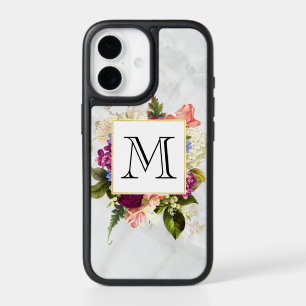 Modern Pink Watercolor Floral Bouquet Monogram iPhone 17 Case