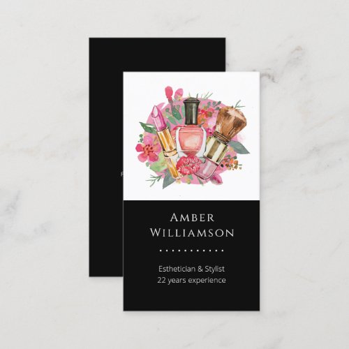 Modern Pink Watercolor Makeup Artist Girly Chic Business Card