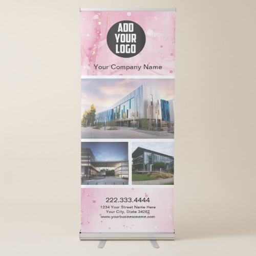 Modern Pink Watercolor  Retractable Banner