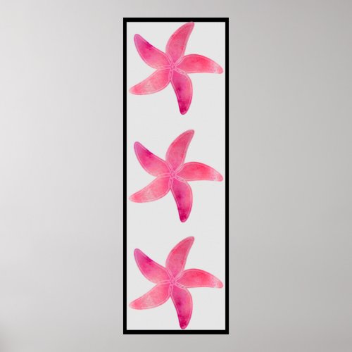 Modern Pink Watercolor Starfish Wall Art