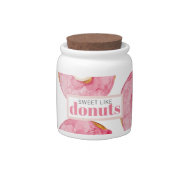 Modern Pink Watercolor Sweet Like Donuts Quote Candy Jar at Zazzle