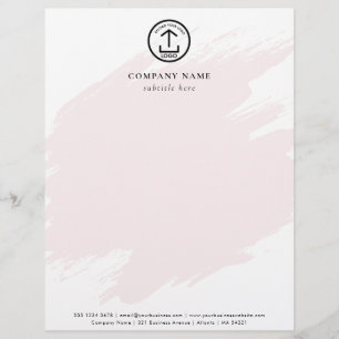 Modern Pink Watercolor Template Business Logo Letterhead