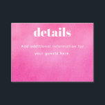 Modern Pink Watercolor Trendy Bat Mitzvah  Enclosure Card<br><div class="desc">Personalized Modern Pink Watercolor Trendy Chic Bat Mitzvah Enclosure Card</div>